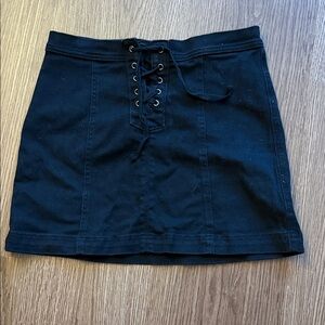 Others Follow Black Lace-Up Mini Skirt size small